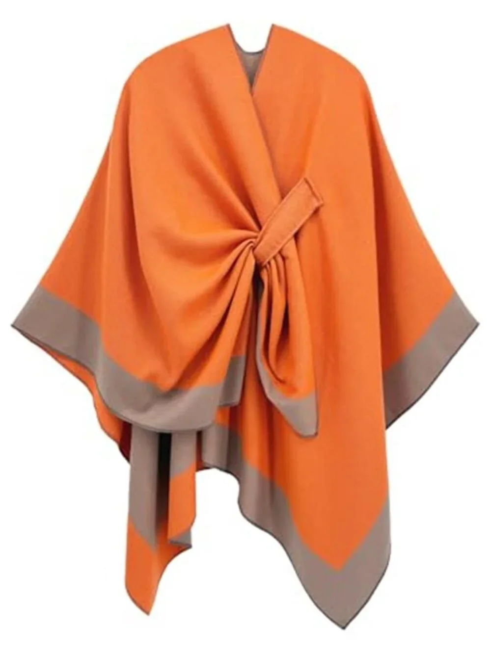 Women's Elegant Shawl Wraps, Soft Open Front Poncho Cape, Reversible Casual